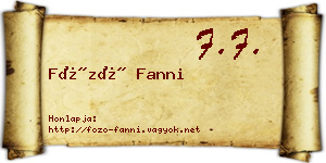Főző Fanni névjegykártya